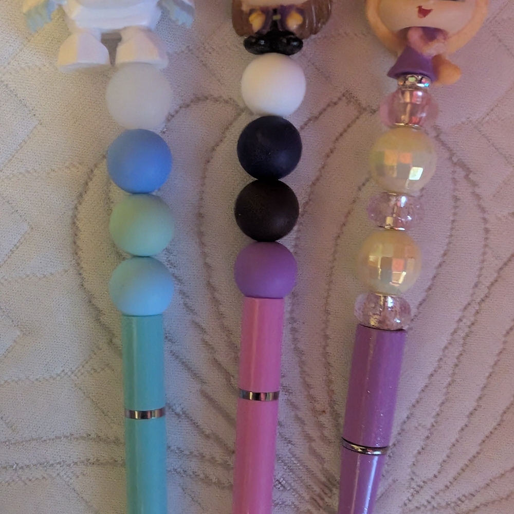 Set Of 3 Disney Doorables Beaded Pens